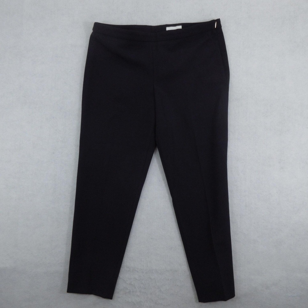 Hugo Boss Pants Womens 12 Black Tiluna Side Zip Slim Twill Dress Work Office